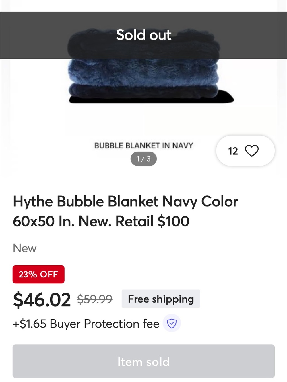 Hythe Bubble Blanket in Navy - Plush Throw